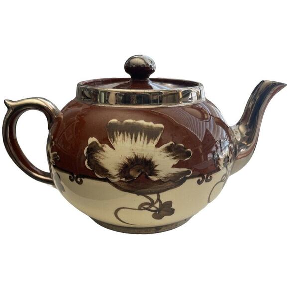 Gibson’s England Brown/Beige/Silver Teapot - Picture 3 of 10